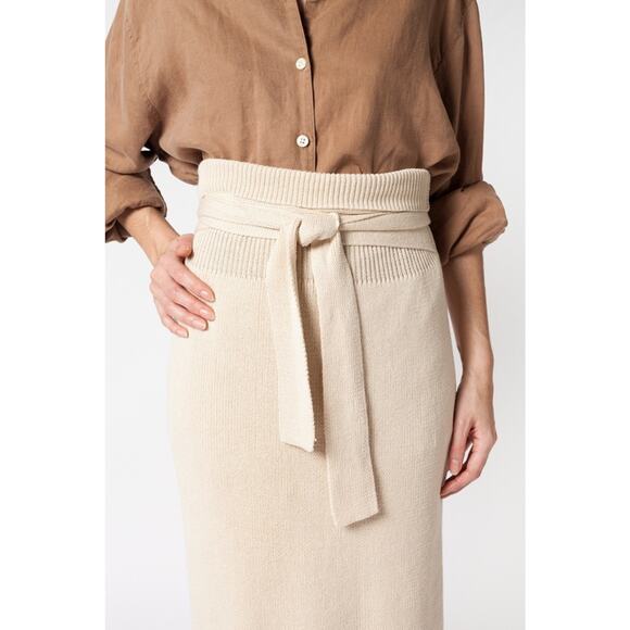 Lauren Manoogian Rib Skirt Crudo Natural Cotton Wool Designer Size 0 XS thru M - Picture 3 of 16